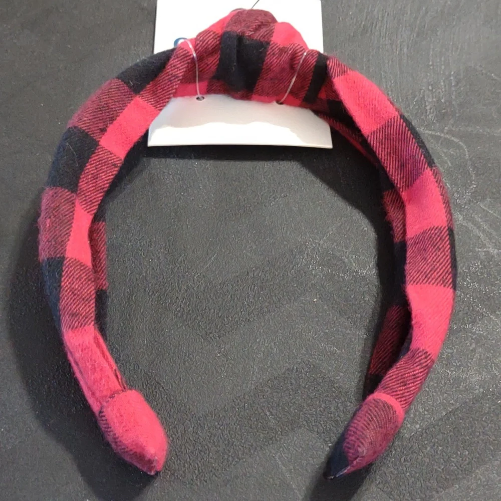 Child one size Buffalo plaid head band New!